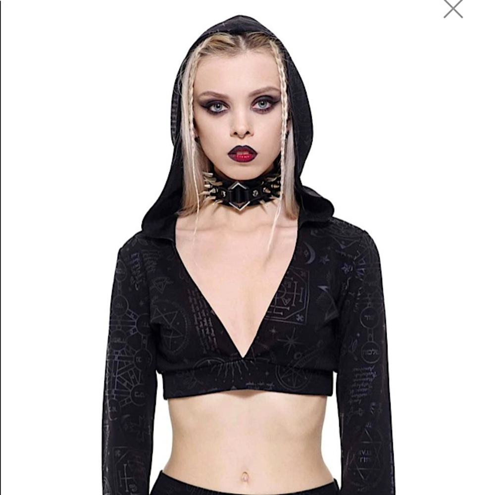 KILLSTAR WITCHHEAD HOODED CROP TOP